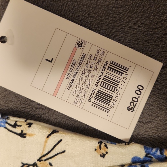 a new day Floral Wide Leg Pants - Blue and Cream - Picture 3 of 6